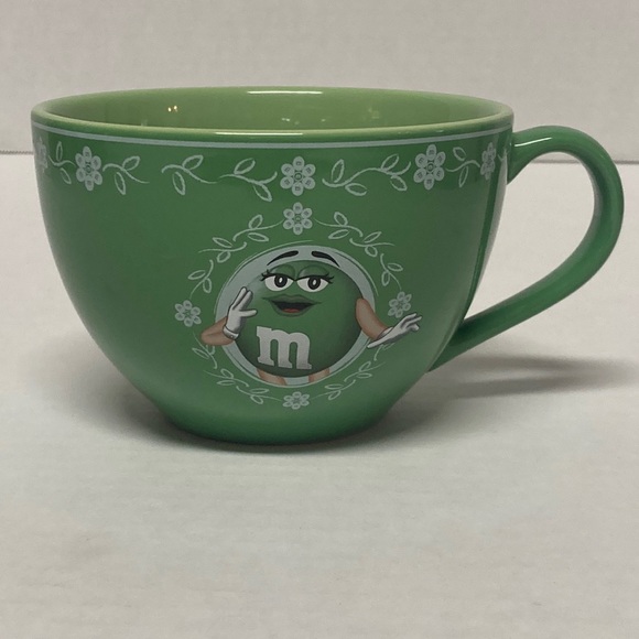 M&M World Large Green Mug with Ms Green and Floral Details 2007 - Picture 2 of 7